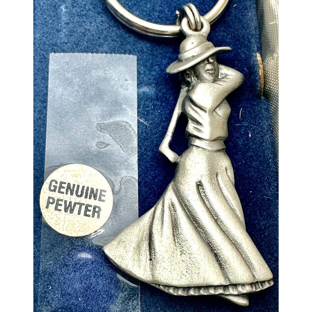 NWOT Fort Pewter Golfer Keychain 3‎ 1/2 inches still in original box *